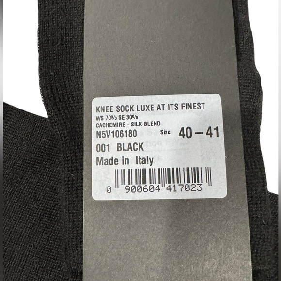 ZEGNA***Black Cashmere Knee Sock***Size 40-41***$160 - Picture 6 of 6
